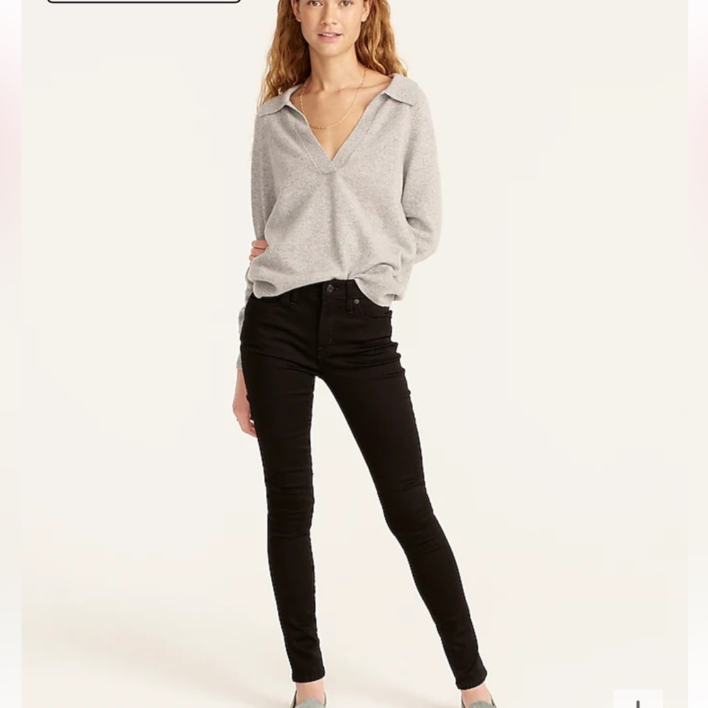 J.Crew 9" stretchy toothpick jean in new black